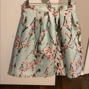 High waisted floral skirt